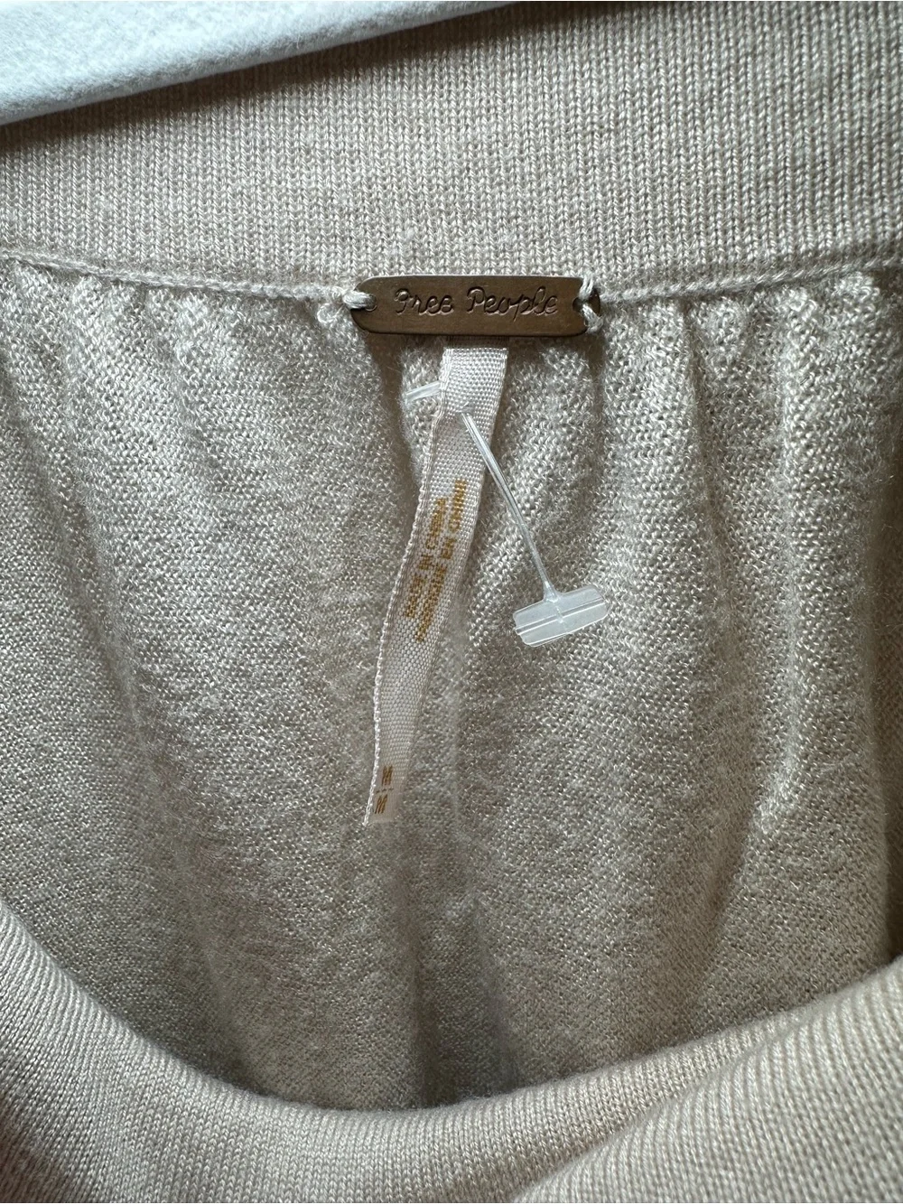 Free People Cream Off-the-Shoulder Draped Sweater NWOT Size M